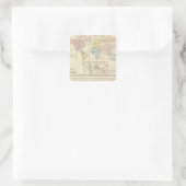Kaart in kleur van de Wereld Vierkante Sticker (Tas)