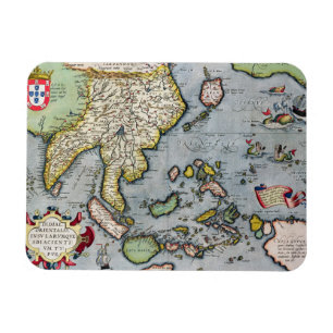  kaart   India naar Nieuw-Guinea Magneet