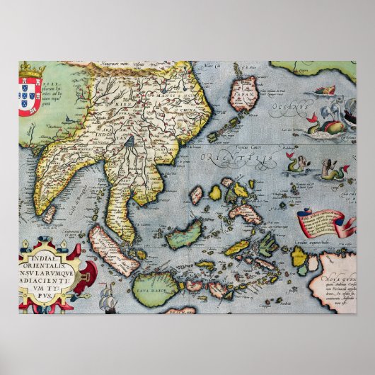  kaart | India naar Nieuw-Guinea Poster (Voorkant)