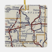  kaart Indianola MS Keramisch Ornament (Voorkant)