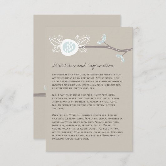 Kaart Informatie over Whimsical Wedding Tree Branc (Voorkant / Achterkant)