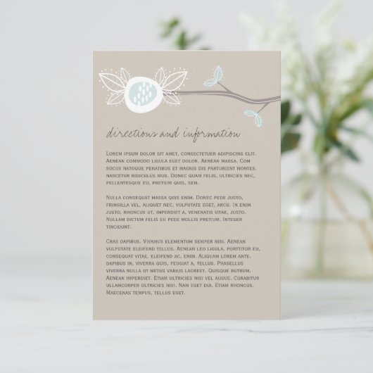 Kaart Informatie over Whimsical Wedding Tree Branc (Staand voorkant)