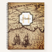  kaart Initiaal Letter Monogram Naam Aangepast Notitieboek (Voorkant)