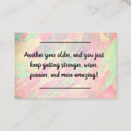 Kaart insert -Verjaardag Groeten! Visitekaartje