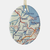  kaart Ipswich MA Keramisch Ornament (Rechts)