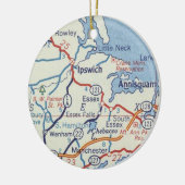  kaart Ipswich MA Keramisch Ornament (Links)