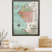  kaart "Iquique Chili" (1895) Poster (Keuken)