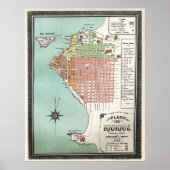  kaart "Iquique Chili" (1895) Poster (Voorkant)