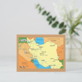 Kaart-Iran-jaren '90 Briefkaart (Staand voorkant)
