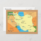 Kaart-Iran-jaren '90 Briefkaart (Voorkant / Achterkant)