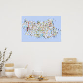 Kaart Italië - Sardinië - Sardinië Poster (Keuken)