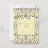 Kaart Ivory and Gray Floral Wedding Response (Voorkant)