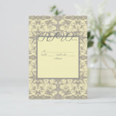 Kaart Ivory and Gray Floral Wedding Response (Staand voorkant)