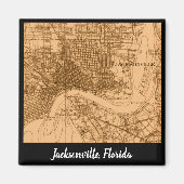 kaart Jacksonville Florida Magneet (Voorkant)