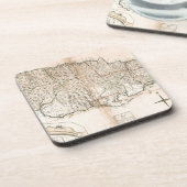 KAART: JAMAICA, 1755 2 BIER ONDERZETTER (Linkerzijde)