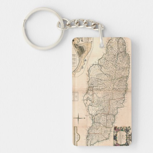 KAART: JAMAICA, 1755 2 SLEUTELHANGER (Voorkant)