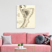 KAART: JAMAICA, 1755 CANVAS AFDRUK (Insitu (Woonkamer))