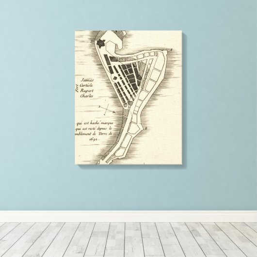 KAART: JAMAICA, 1755 CANVAS AFDRUK (Insitu (Houten vloer))