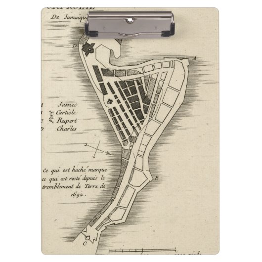 KAART: JAMAICA, 1755 KLEMBORD (Voorkant)