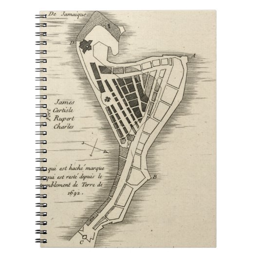 KAART: JAMAICA, 1755 NOTITIEBOEK (Voorkant)