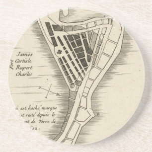 KAART: JAMAICA, 1755 ZANDSTEEN ONDERZETTER