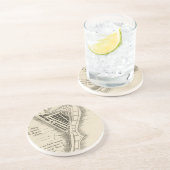 KAART: JAMAICA, 1755 ZANDSTEEN ONDERZETTER (Zijkant)