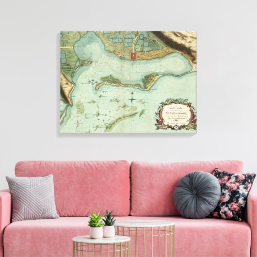 KAART: JAMAICA, 1756 CANVAS AFDRUK (Insitu (Woonkamer))