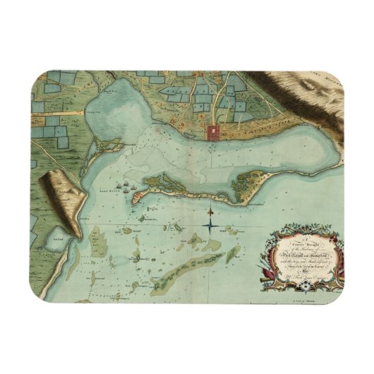 KAART: JAMAICA, 1756 MAGNEET (Horizontaal)