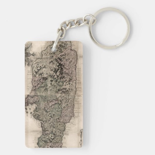 KAART: JAMAICA, 1763 SLEUTELHANGER (achterkant)