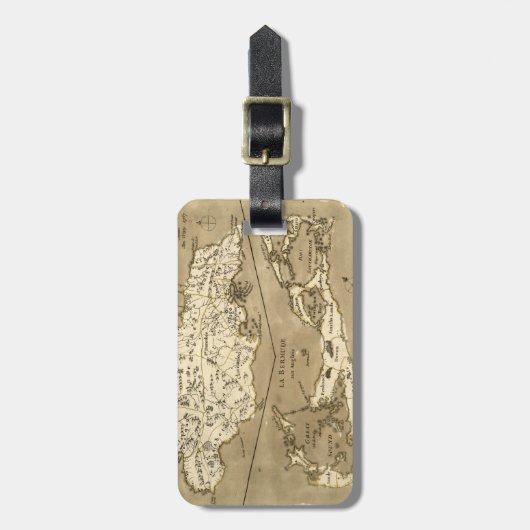 KAART: JAMAICA, 1767 BAGAGELABEL (Voorkant verticaal)