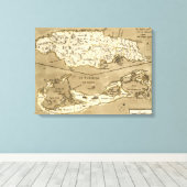 KAART: JAMAICA, 1767 CANVAS AFDRUK (Insitu (Houten vloer))