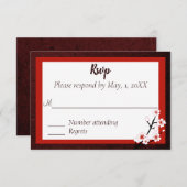 Kaart Japanse Blossom Wedding Response (Voorkant / Achterkant)