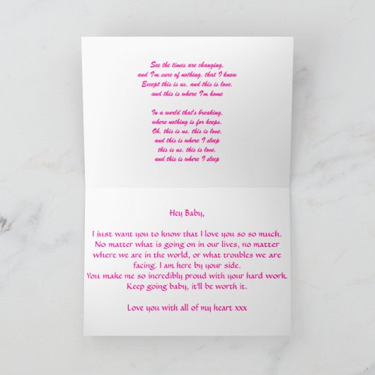 Kaart - Je bedoelt de wereld voor mij (Binnen)