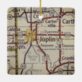  kaart Joplin Missouri Keramisch Ornament (Achterkant)