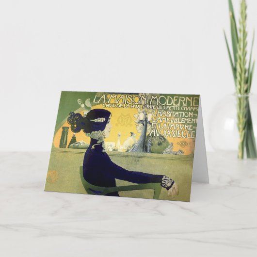 Kaart: Jugendstil - Henri Privat-Livemont Feestdagen Kaart (Voorkant)