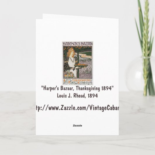 Kaart: Jugendstil - L.Rhead - Thanksgiving Feestdagen Kaart (Achterkant)