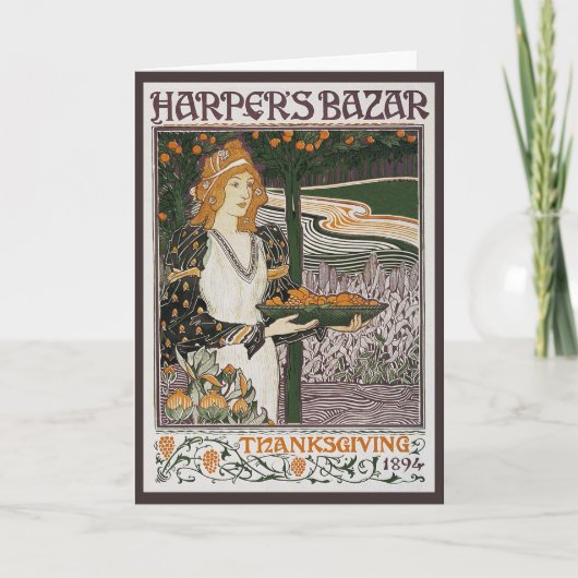 Kaart: Jugendstil - L.Rhead - Thanksgiving Feestdagen Kaart (Voorkant)