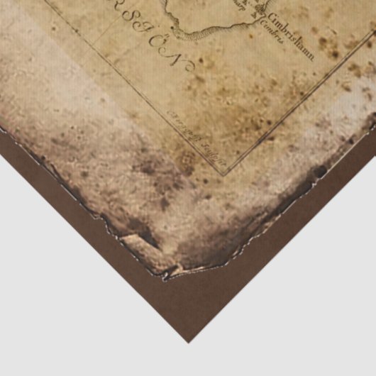 kaart Junk Journal Ephemera ontkoppeling Tissuepapier (Detail)