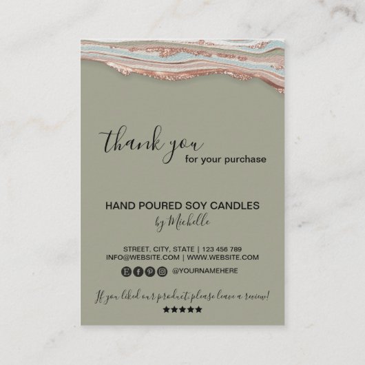 Kaart Kaartenzorginstructies Voeg uw Logo Agate to Visitekaartje (Achterkant)