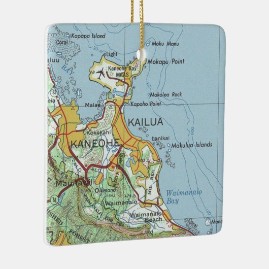  kaart Kailua Oahu Keramisch Ornament (Rechts)