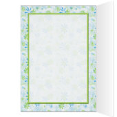 Kaart kalkgroen en blauw Floral Table Number (Binnen (Links))