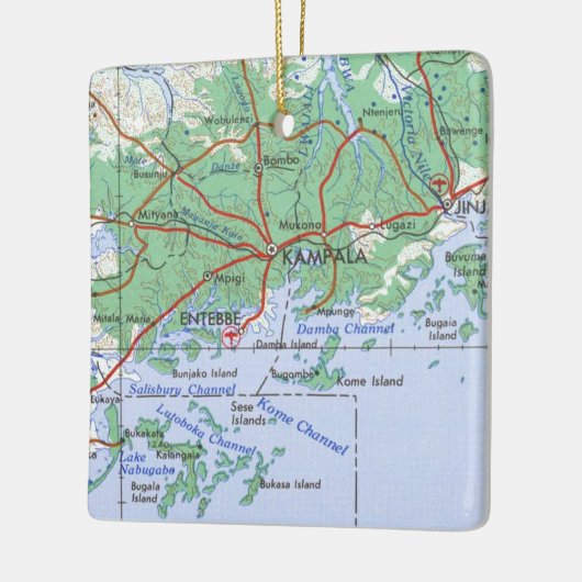  kaart Kampala Uganda Keramisch Ornament (Links)