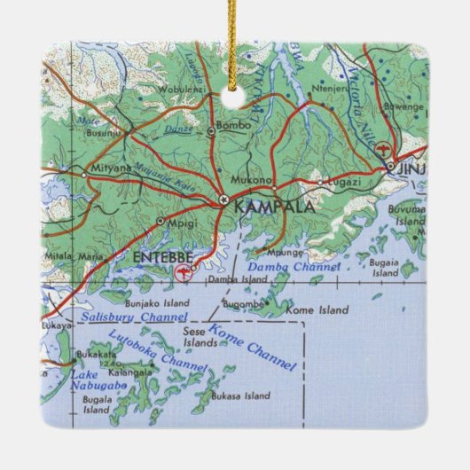  kaart Kampala Uganda Keramisch Ornament (Achterkant)