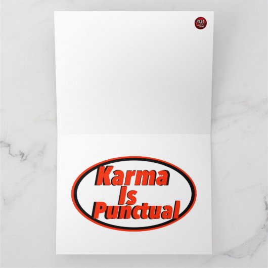 KAART: Karma is stipt Druk Noviteit Bedankkaart (Binnen)