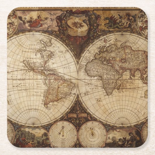  kaart kartonnen onderzetters (Voorkant)