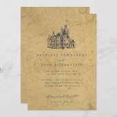 Kaart Kasteelillustratie Trouwen (Voorkant / Achterkant)