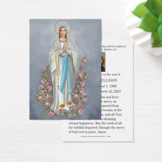 Kaart katholieke Lourdes Funeral Memorial Prayer (Bureau)