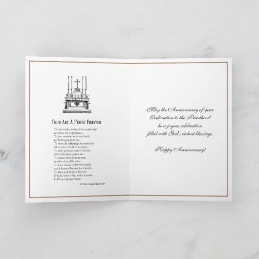 Kaart katholieke priester Jubileum Ordination Ange (Binnen)