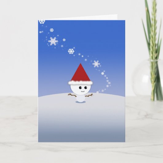 Kaart Kawaii Snowman Cute. (Voorkant)
