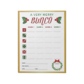 Kaart kerstbunco Party game Score Notitieblok (Linkerzijde)